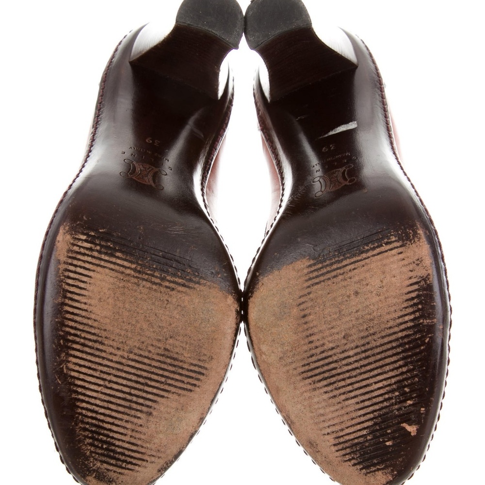Céline Leather Rounded-Toe Pumps - Picture 6 of 6